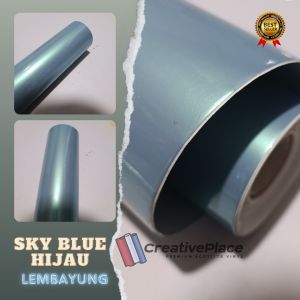 sticker skotlet motor skyblue lembayung hijau premium / scotlite biru muda lembayung / skotlet biru langit lembayung