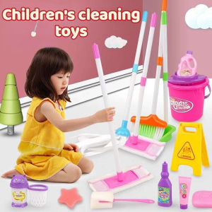 Kids Cleaning Set Childrens Educational Simulation Play House Toy Housekeeping Cleaning Toys Broom Mop Dustpan Brushes