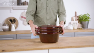 STAUB Cast Iron 26cm/7.5L Stackable Cocotte Set - Made in France