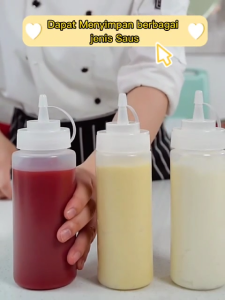 JUKE Botol Saus 1 Lubang Plastik Tempat Wadah Saos Mayonaise Kecap Minyak Serbaguna