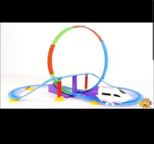 💥Track Racer ชุดของเล่น รถรางตัวต่อเรืองแสง 32ชิ้น ของเล่นDIY รถไฟตีลังกา ใส่ถ่าน ชุดรถไฟพร้อมรางTY724