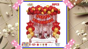 Happy Notes Party Set: Curtain & Balloon x55s for Your Next Event