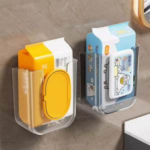 Wall Mounted Wet Wipes Dispenser Self-Adhesive Holder Kitchen Bathroom Tissue Paper Towel Case Box - Home Storage Organizer
