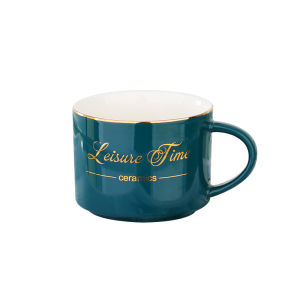 ชุดแก้วกาแฟเซรามิก ชุดชาบ่าย ชุดชาดอกไม้ทองคำสไตล์เหนือยุโรปหรูหรา ชุดสุดหรูสำหรับใช้ในบ้าน ดีไซน์เรียบง่าย ประดับขอบทอง