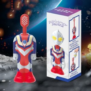 Ultraman Children Toothbrush Bouncing Stretchable Super Soft Bristle Small Kids Toothbrush Super Soft Bristles Elastic Training Oral Care Boys Girls Ages 3-12