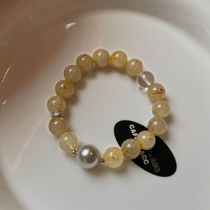 CAFFTI | Natural Yellow Citrine Bracelet Genuine Prosperity Female Luxury
