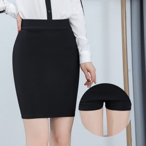 กระโปรงทรงเอเอวสูง ทรงเข้ารูป ใส่ทำงานได้ทุกวัน กระโปรงทรงเอสำหรับผู้หญิง ความยาวปานกลาง วัสดุอื่นๆ สีดำ