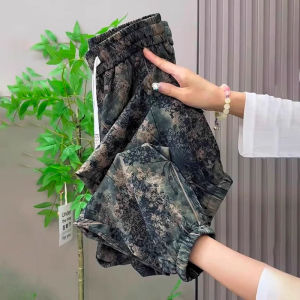 กางเกงขายาวทรงตรงเอวกลางสำหรับผู้หญิงไซส์ใหญ่ ทรงบาง แฟชั่นฤดูร้อน 2025 กางเกงขายาวทรงบาง ทรงหลวม ทรงลำลอง