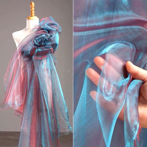 Vải Tuyn Organza Óng Ánh Chuyển Màu Dài 1 Mét Dùng Cho Thiết Kế Thời Trang Đầm Dạ Hội Trang Trí Sân Khấu Tiệc Tùng Lấp Lánh