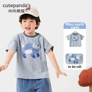 CUTEPANDAS | Áo Thun Tay Ngắn Cotton Cho Bé
