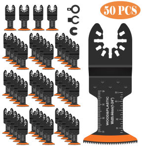50/10Pcs Oscillating Saw Blades Carbon Steel 44MM Cuvred Edge Multitool Blades Cutter Wear Resistant Blades Fast Cuttining Too