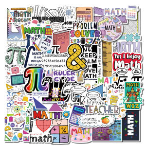 Motivational Math Symbol Cartoon Stickers for Kids Waterproof Luggage Notebook Water Cup Sticker Decals Learning Tools
