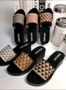 Sandal Wedges Wanita Dewasa Rajut Import Motif Wb 151 Non Slip Terbaru