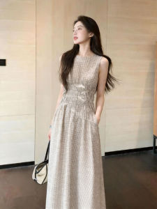 DANTING | Retro Style Checked Dress Slimming Holiday 2026 New Summer