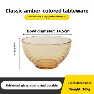 AMERCOOK | Heat-Resistant Dotted Glass Bowl