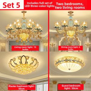 LAIDENG | European Style Crystal Full Spectrum Eye-Care Chandelier