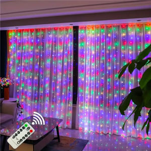 LED Garland Curtain Lights 8 Modes USB Remote Control Fairy Lights String Wedding Christmas Decor for Home Bedroom New Year Lamp