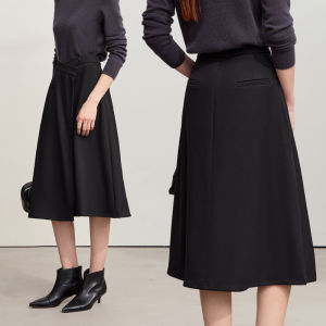 AMII | Unique Design A-line Skirt With Slit Business Casual Mini Skirt