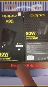 Charger For Oppo A95 80W Pwer Adapter Super Vooc Full Black Support Fast Charging