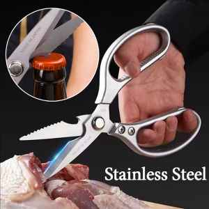 กรรไกรครัวสแตนเลสสไตล์ญี่ปุ่น / กรรไกรตัดกระดูกไก่บาร์บีคิว / กรรไกรตัดอาหารคมอเนกประสงค์พร้อมที่เปิดกระป๋อง / กรรไกรทำอาหารสำหรับใช้ในครัวเรือนระดับมืออาชีพ