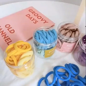PVN73426 Hộp 50 Dây Chun Buộc Tóc Màu Pastel Dễ Thương Chun Cột Tóc Co Giãn Tốt Không Đau Tóc