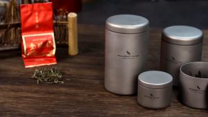 Boundless Voyage Titanium Tea Jar: A Mini Size Tea Canister & Ultralight Portable Tin Jar