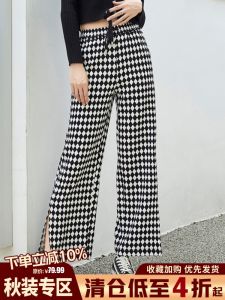 ลำลอง ขากว้าง กางเกงวอร์ม ทรงตรง สวมใส่สบาย ฤดูใบไม้ผลิ ฤดูใบไม้ร่วง แฟชั่นสตรี โพลีเอสเตอร์ ใยสังเคราะห์ 100 ธรรมชาติ เอว ดีไซน์