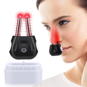 Nasal Infrared Therapy Device Rechargeable Red Light Nasal Soothing Device Itchy Nose Relief Device Smart Rhinitis Phototherapy for Improving Nasal Obstruction