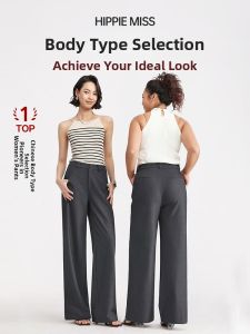 HIPPIE MISS | Casual Office Gray Tencel Wide Leg Pants