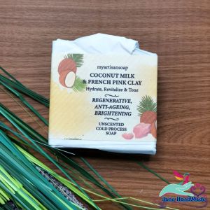 Organic soap Coconut milk & French Pink Clay / cold process / face and body soap / Homemade soap / Handmade soap  / Moisturizing soap / jane handmade
