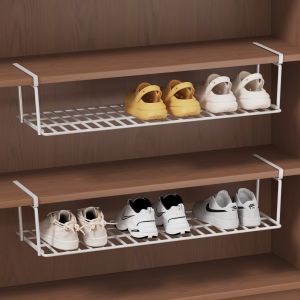 ตู้รองเท้าใต้ติดผนังแบบแขวน ชั้นวางรองเท้า ชั้นวางรองเท้าแบบแยกชั้น ชั้นวางรองเท้าแบบแขวน วัสดุเหล็กคาร์บอน ไม่ต้องติดตั้ง