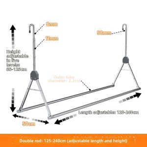 Micoe | Stainless Steel Adjustable No-Drilling Required Telescopic Clothes Drying Rod