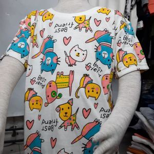 Kaos Anak Perempuan Baju Atasan Casual Lengan Pendek Murah Pol COD Bisa 1 - 10 thn Bahan Cotton 24s