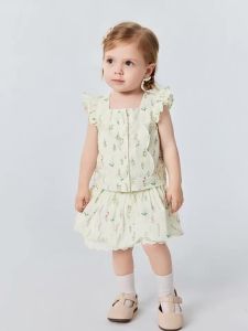 MINI BALA | Bộ Đồ Bé Gái 2 Mảnh A-line Mùa Hè Cotton 2Pcs