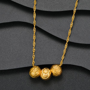 XT Jewellery Korea 24k Fashion Gold Plated Men and Women Necklace Transfer Beads