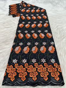 Nigeria Lace Fabric 2026 High Quality African Stone Cotton Lace Embroidery Swiss Voile Lace Fabric For Sewing Wedding Dre M119-1