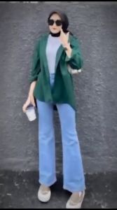 Celana Jean Panjang Wanita Cutbray HigtWaist Loose Outfit Korea