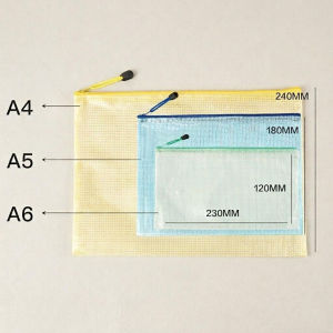 Waterproof A4 A5 A6 Document Bag Plastic Zipper File Folder Organizer Pouch Storage Office School Pen Pencil Case