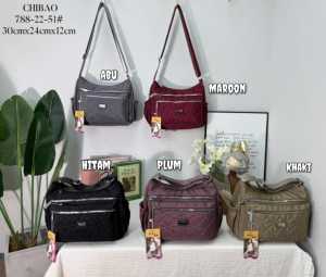 Tas Selempang Wanita Chibao Kanvas 6Sleting CB788-51