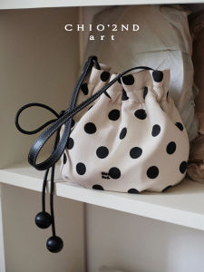 CHIO‘2ND | Vintage Polka Dot Corded Bucket Bag