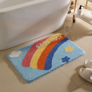 Thảm Giả Cashmere Cấp Nhập Môn VIKAMA - Thảm Lót Chân Phòng Tắm Thấm Hút Đệm Lót Bệ Toilet Dày Dặn Đồ Trang Trí Nhà Cửa Thảm Lót Chân