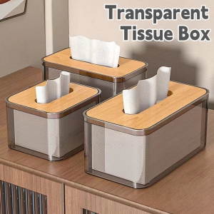 Nordic Style Wooden Tissue Box Napkins Paper Pumping Box Living Room Desktop Storage Box