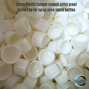 28mm Plastic Tamper Evident pilfer proof Screw Cap for syrup juice liquid bottles (10 pcs)