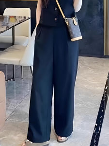 Korean Style Petite Vest and Casual Pants Set