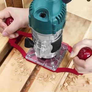 Router Base with Handles & Centerline Pointer Flip‑Type Woodworking Trimmer Milling Base for Grooving Engraving Carpentry
