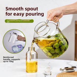 MONLEYTA | Sealed Glass Wine Bottle For Brewing Fruit Wine Home Use Round Cylinder Shape High Borosilicate Glass Specialized For Soaking Alcohol