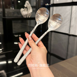 Luxurious Hammered 316 Stainless Steel Western Dinner Spoon Main Course Soup Spoon Boss Ladys Personal Use Elegant Design