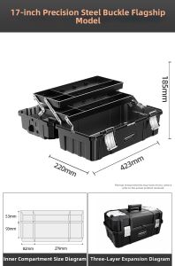 GREENER | Three-Layer Folding Portable Tool Storage Box 17-22 Inch 