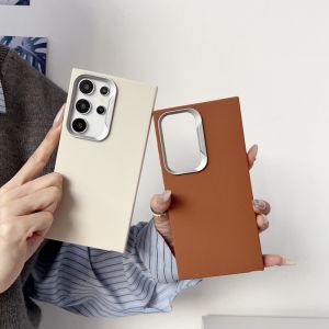 Crashstar vỏ điện thoại đơn giản chống sốc bằng da Magsafe cho Samsung Galaxy S25 S24 Ultra S22 Plus S23 Ultra Plus + S21 S20 FE Ốp điện thoại sạc không dây màu trơn vỏ bọc vỏ điện thoại chống điện thoại vân tay doanh nhân