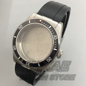 Retro 39mm BB58 Watch Case Dome Sapphire Glass Rubber Strap With Metal Connectors Glide Clasp Fit NH34NH35 2813 PT5000 Movement